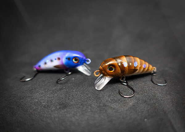 Handgestaltete Forellenköder