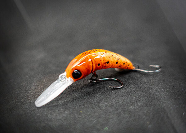 Forellenwobbler "Mini Banane" Farbe Saftige Orange