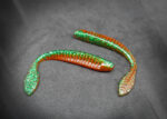 Gummifisch für Barsch & Zander in Braun/Grün Metallic