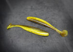 Gummifisch für Hecht, Barsch und Zander in der Farbe Chartreuse/Braun/Creme