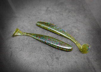 Gummifisch für Hecht, Barsch und Zander in der Farbe Grün/Glitter