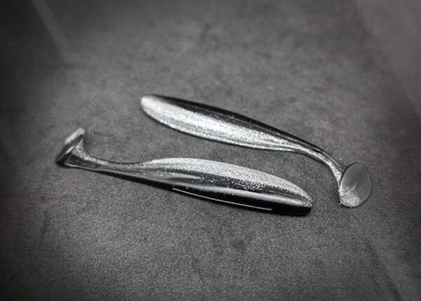 Gummifisch für Hecht, Barsch und Zander in der Farbe Silber/Schwarz