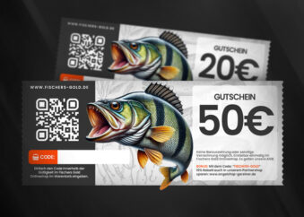 Geschenk für Angler Gutschein mit Motiv Barsch