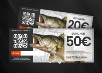Geschenkgutschein für Angler mit Fisch Motiv Zander