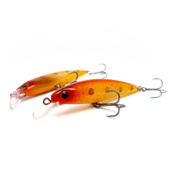 Handgestalteter Twitchbait Wobbler in der Farbe Yamame Orange Kupfer.