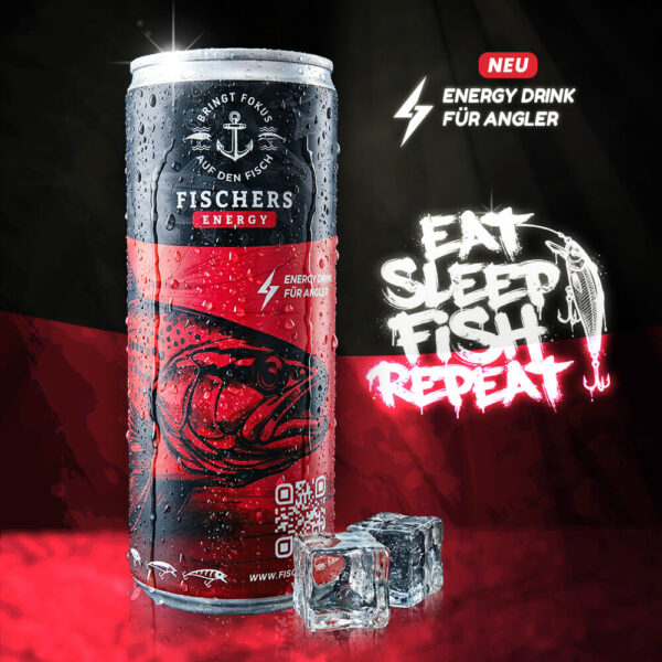 Fischers Energy, der Energy Drink für Angler.
