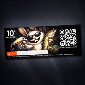 Gutschein für Angler zu Ostern zum ausdrucken oder versenden im Wert von 10 Euro.