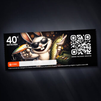 Gutschein für Angler zu Ostern zum ausdrucken oder versenden im Wert von 40 Euro.