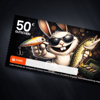 Gutschein für Angler zu Ostern zum ausdrucken oder versenden im Wert von 50 Euro.