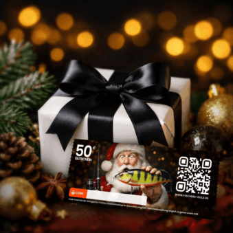 Gutschein für Angler zu Weihnachten, Beispielbild.