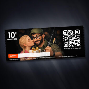 Gutschein für Angler zum Valentinstag im Wert von 10 Euro zum ausdrucken oder versenden.