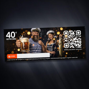 Gutschein für Angler zum Vatertag im Wert von 40 Euro.