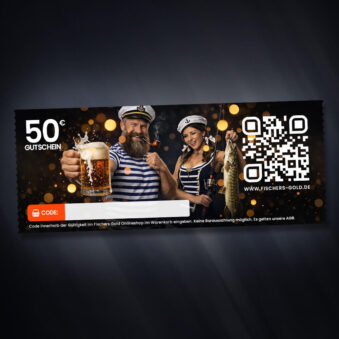 Gutschein für Angler zum Vatertag im Wert von 50 Euro.