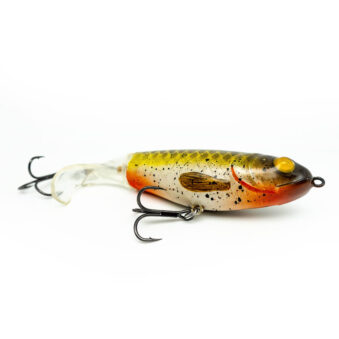 Topwater Köder Oberflächenköder Plopper in der Farbe Gold/Gelb Unterseite