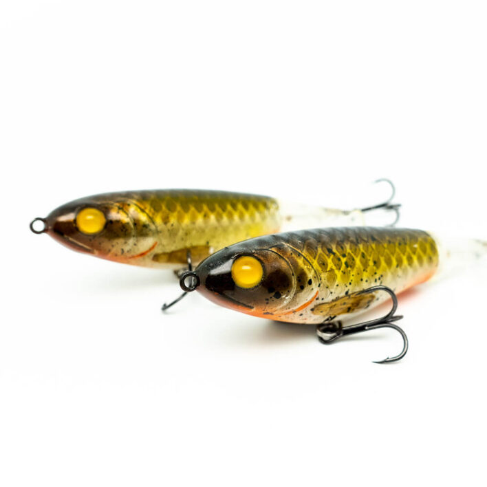 Topwater Köder Oberflächenköder Plopper in der Farbe Gold/Gelb in Gesamtansicht